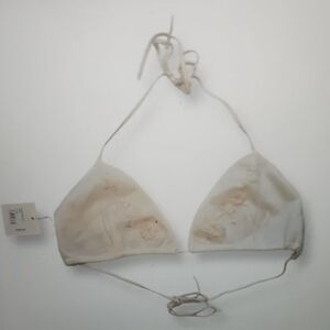 Favorite Daughter Ivory Cashmere & Wool Embroidered Bikini Top Size Xl